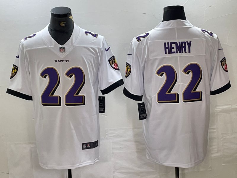 Men Baltimore Ravens #22 Henry White 2024 Nike Vapor Untouchable Limited NFL Jersey style 1->houston astros->MLB Jersey